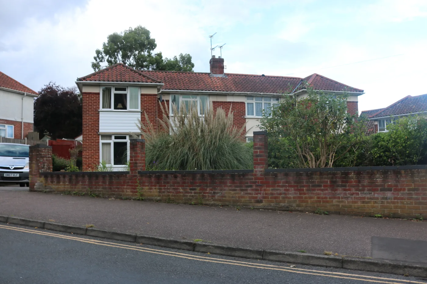 Semi-detached houses on Huxley Road, Lakenham, photographed in July 2024. Semis held up better than any other property type in the city over the past year